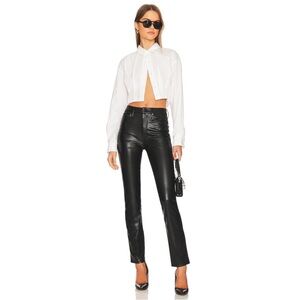 MOTHER Black Straight Leg Jeans